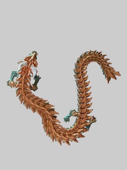 3D-geprinte beweegbare articulated draak van 47 cm in meerdere kleuren en regenboog